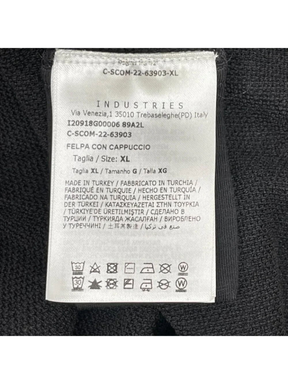 Moncler Black Felpa Con Cappuccio Hoodie XL